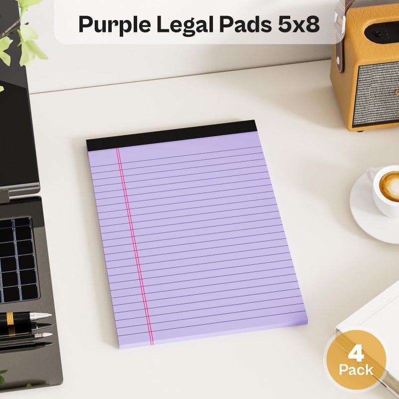 Nichela 360 Sheets Purple Note Pads 5"" x 8"" Pack of 12 Small Legal Pads College Ruled Lined Paper with Micro-Perforated Writing Notebook 30 Sheets per Pad Small Notepad for School, Office & Home Supplies - Image 5
